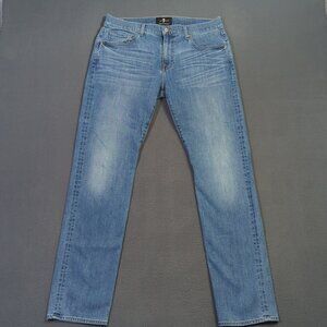7 For All Mankind Jeans Men's 34x33 Blue Luxe Performance The Straight Denim